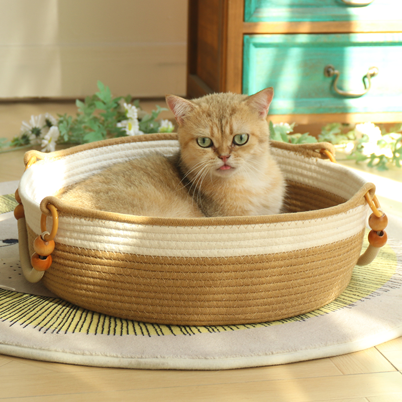 冬季保暖猫窝棉绳宠物窝四季通用