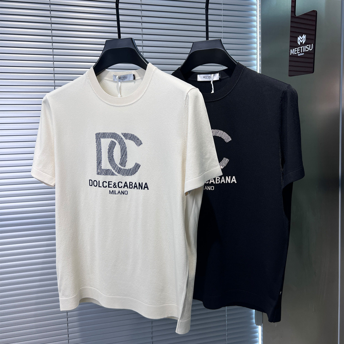 欧货潮流短袖T恤男字母提花伊力特修身烫钻圆领针织衫时尚帅气