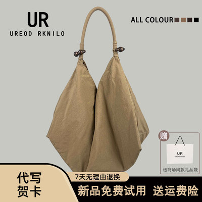 做旧帆布腋下托特包大容量手提包