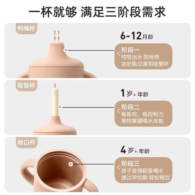 宝宝牛奶杯学饮杯水杯儿童吸管杯喝奶杯带刻度硅胶米糊杯