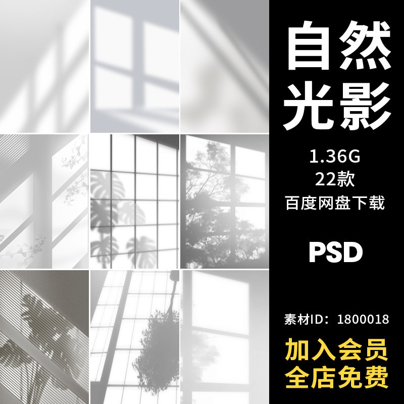光影素材psd文艺叠加光斑自然光植物阳光简约阴影投影折射背景