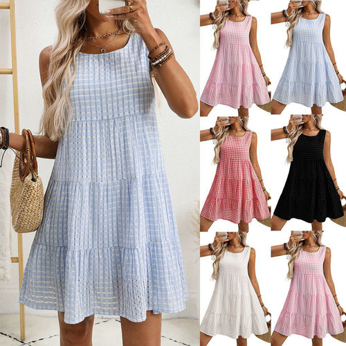 圆领女士连衣短裙  Round neck women's jumpsuit short skirt