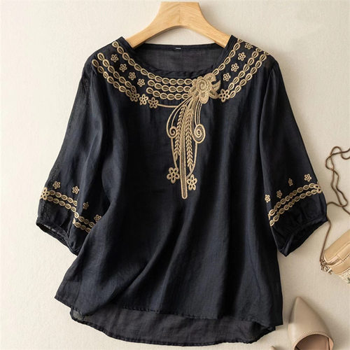 圆领女士短袖上衣   Round neck women's short sleeved shirt