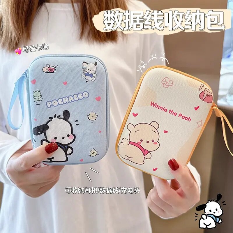数据线充电器收纳盒收纳包卡通可爱便携包包迷你相机储物整理盒