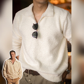 着 海鸥领慵懒毛衣男秋冬新款 长袖 古叔 套头糯米绒打底针织衫