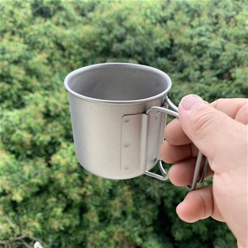 特价处理次品瑕疵纯钛杯子可折水把手户外钛杯叠健康纯钛饮水具