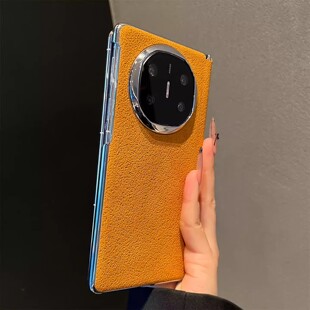 柠檬黄陨石纹适用华为MateX6手机壳典藏版系列MateX5新款高级感全包外壳X3女款磁吸中轴全包防摔超薄保护套