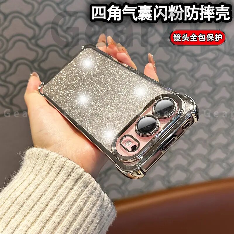 四角防摔闪粉适用荣耀500Pro手机壳小众款高级感自带镜头膜全包创意ins风网红透明软壳荣耀500情侣款保护壳