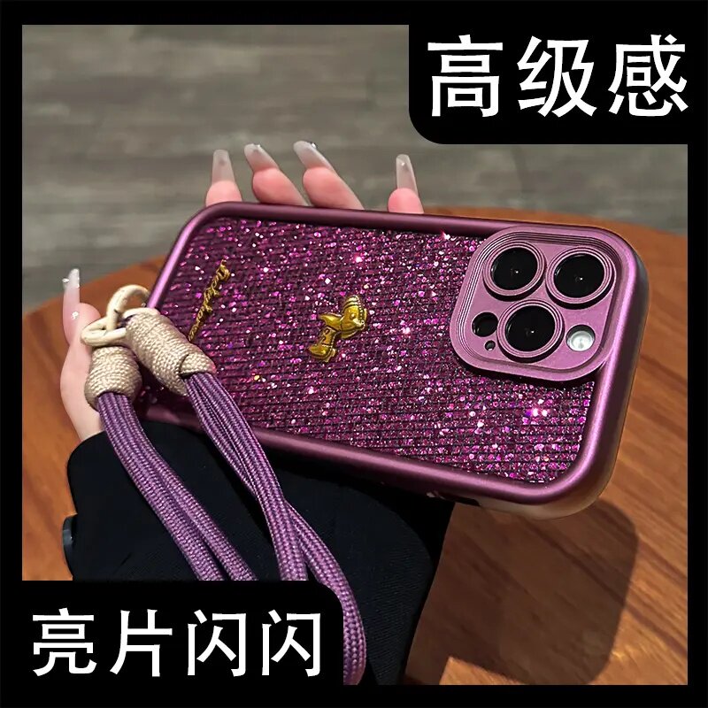 金属马闪紫天眼适用苹果华为/vivo/oppo/小米红米/荣耀手机壳超好看16promax保护套轻奢小众17/15pro外壳女款