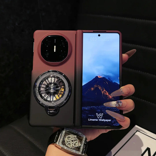 适用华为matex7手机壳新款渐变肤感磨砂matex6折叠屏中轴全包防摔magicv5陀螺支架个性创意男女情侣好看外壳