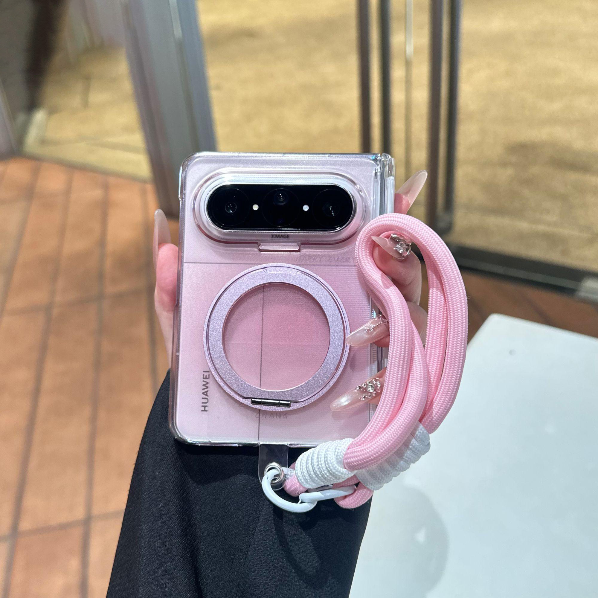 半透晕染简约适用华为PuraXMax手机壳puraxmax典藏版挂链防摔外壳新款全包防摔purax高级感女超好看手机套