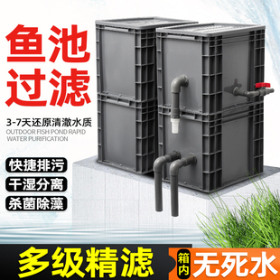 鱼池鱼缸过滤器水循环过滤水箱系统室外景观假山锦鲤鱼池过滤设备