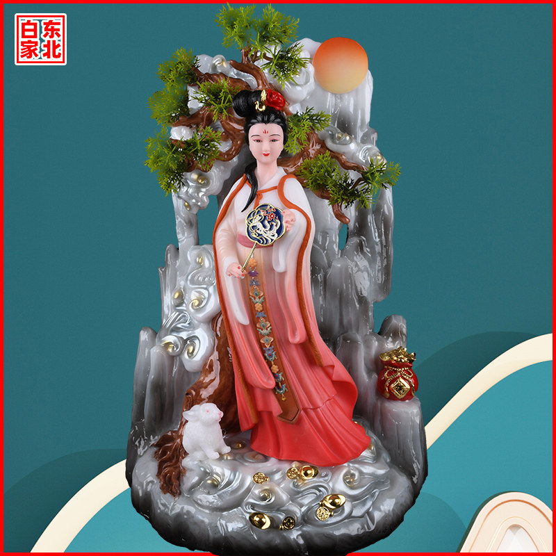 玉兔广寒宫嫦娥常娥美女神像太阴星君月亮桂树新款重手工装饰摆件