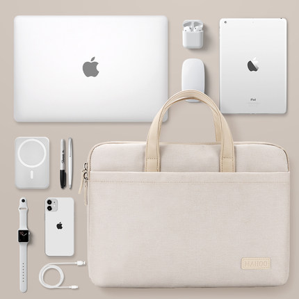 手提笔记本电脑包女14寸简约适用13.3苹果MacBook air华为matebook16联想拯救者游戏本ipad平板内胆包保护套