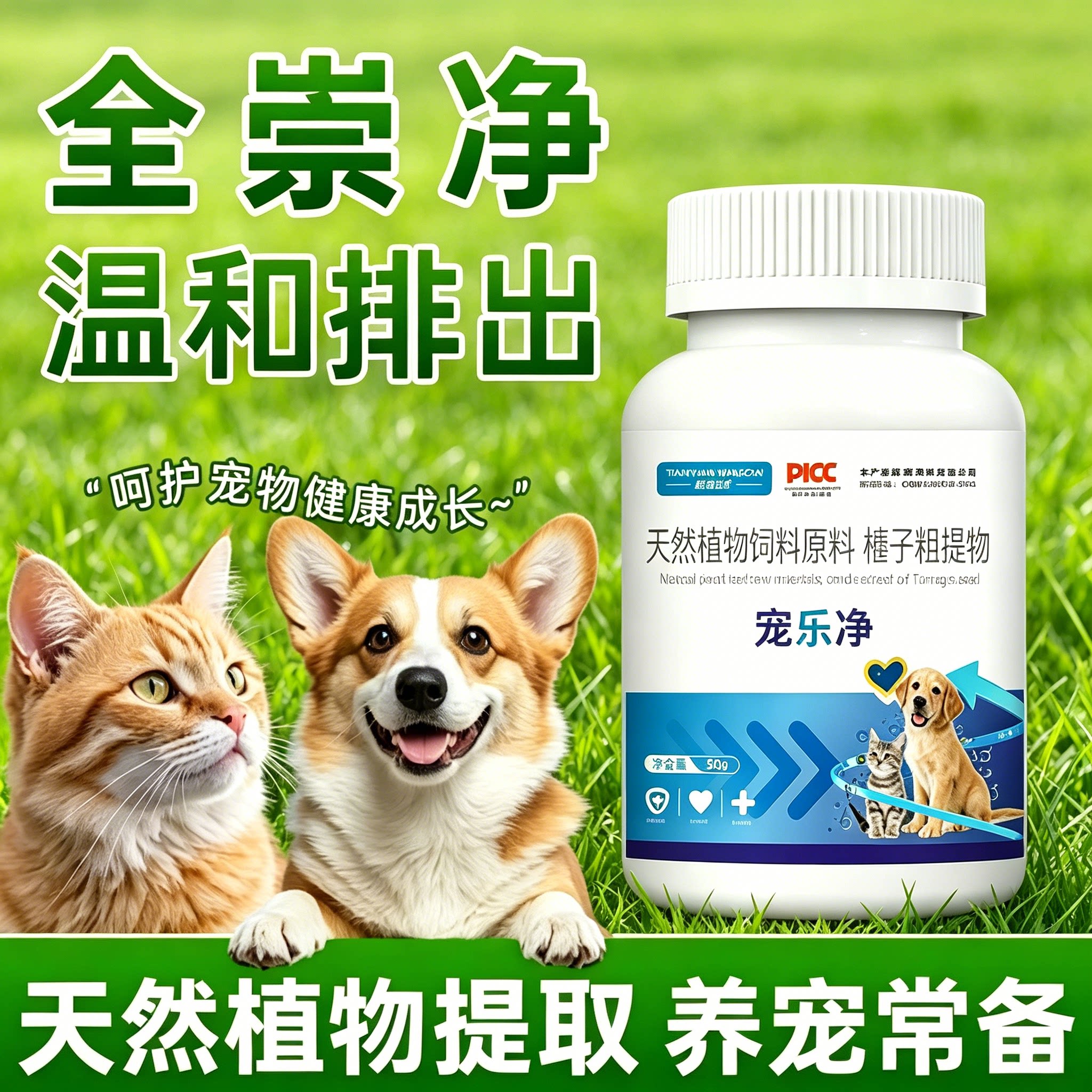 猫咪宠乐净宠物营养片鸡肉口味猫狗通用驱饲料宠物日常营养补充