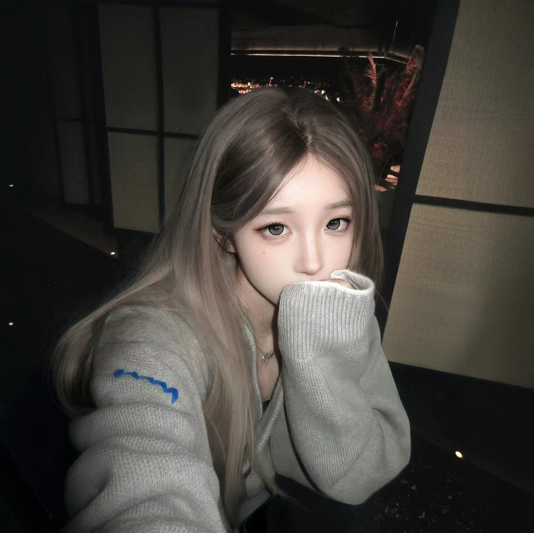 假发女中分亚裔渐变长直发甜酷美系辣妹日常款仿真发丝整顶假发套