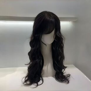 假发女日系古早感斜刘海黑色长卷发大波浪御姐Lolita高层次全头套