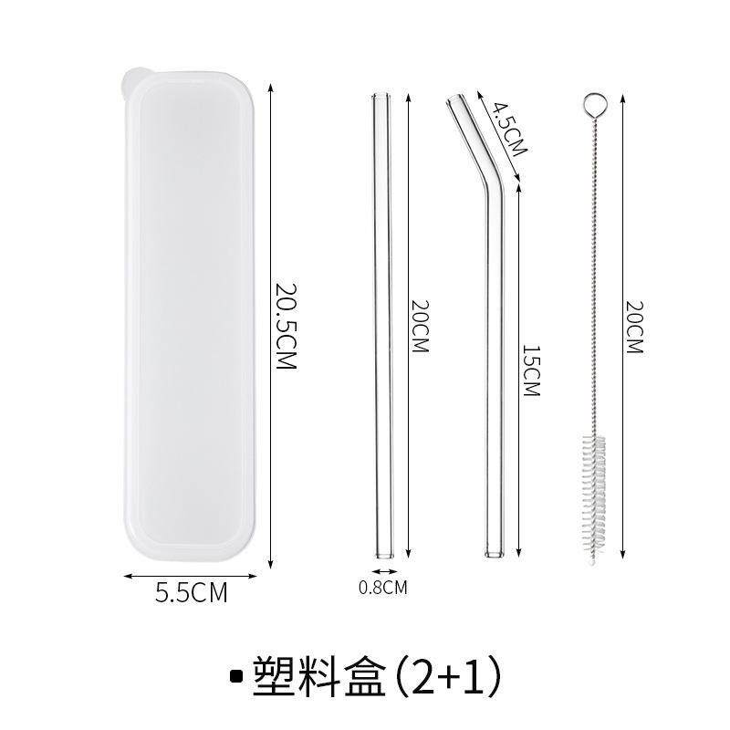 高硼硅透明玻璃吸管耐热耐用套装防口红非一次性孕妇果汁饮管爆款