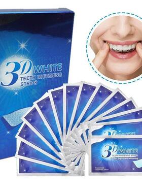美白牙贴WHITE炫白牙贴3D5D9D牙齿美白去黄脱色贴7对14对一件爆款