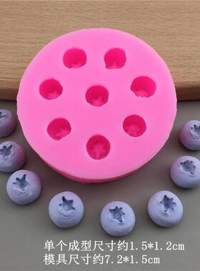 DIY水果系列蓝莓树莓硅胶模具巧克力翻糖糖果滴胶石膏装饰工爆款