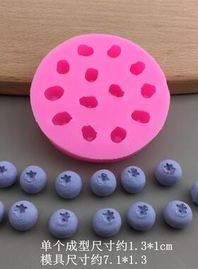 DIY水果系列蓝莓树莓硅胶模具巧克力翻糖糖果滴胶石膏装饰工爆款