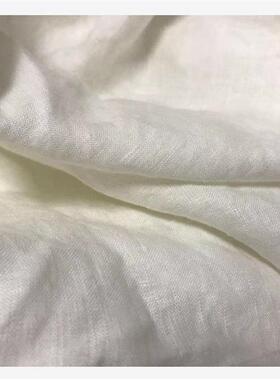 捡漏JIN口纱细支加密预缩砂洗纯亚麻白色夏服装设计师选用面爆款