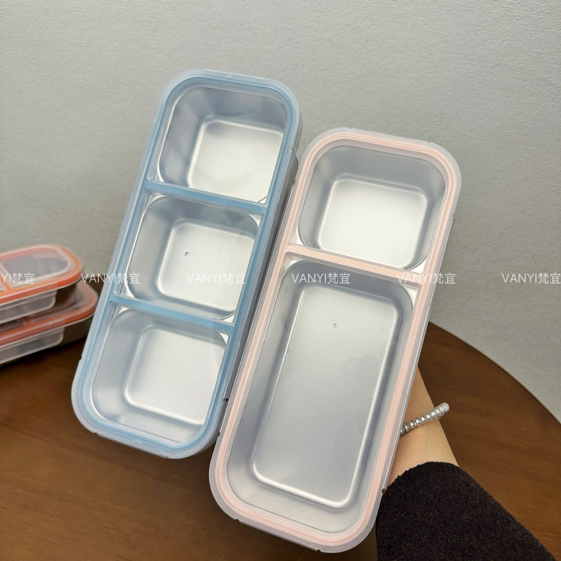316不锈钢保鲜盒分格饭盒小量分装定量小容量减脂减肥餐盒便当盒