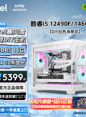 【88券减200元+淘金币95折】intel ultra5/I5-12490F/14600KF/5060长城主机DIY台式机白色海景房游戏电脑整机