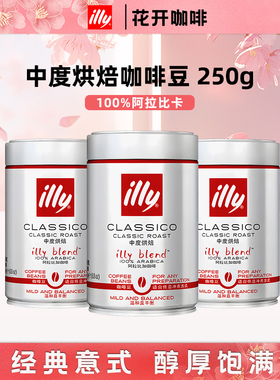 意利（illy）意大利 进口精品咖啡豆美式意式黑咖啡灌装250g