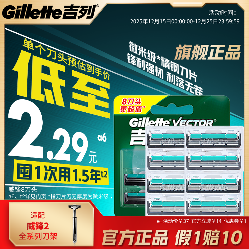 吉列手动式威锋双层刀片