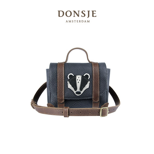 Donsje荷兰儿童真皮腰包单肩包獾款邮差包男女童腰包幼儿园外出包