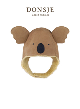 Donsje Kapi Classic Hat考拉儿童加绒帽子宝宝真皮帽保暖秋冬款