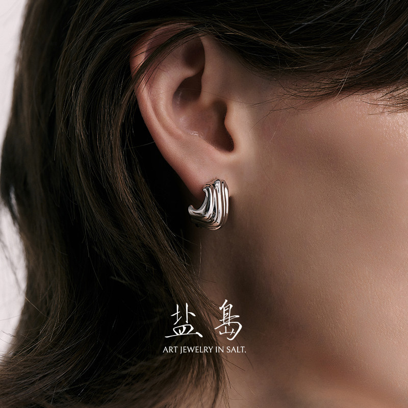 盐岛沸湍湍纹耳圈小众设计高级感耳环轻奢原创独特耳钉秋冬耳饰女,饰品/流行首饰/时尚饰品新,耳环,淘宝优惠券,粉丝福利购,淘宝优惠卷