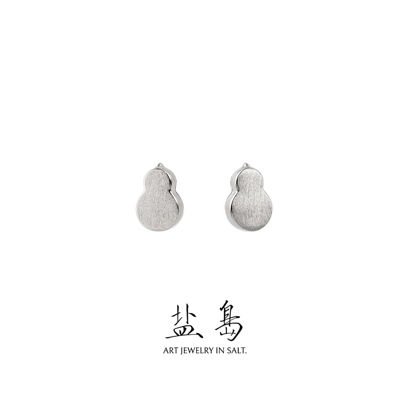盐岛小葫芦耳钉迷你mini高级感精致日常通勤白金色简约轻奢女原创