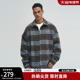 bdpowerup格纹羊毛加厚长袖 宽松毛呢外套 男女通款 衬衫 男秋冬新款