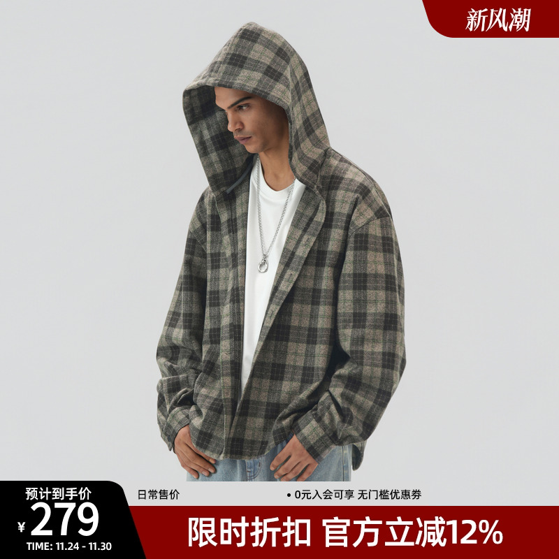 美式格子衬衫休闲宽松外套