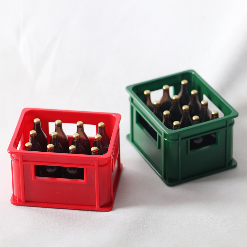 Dollhouse娃娃屋迷你仿真啤酒框饮料框模型摆设微缩迷你配件道具
