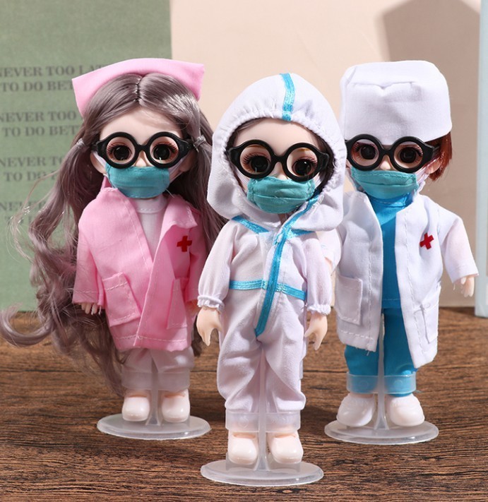 友情防疫娃娃连体白衣天使玩具