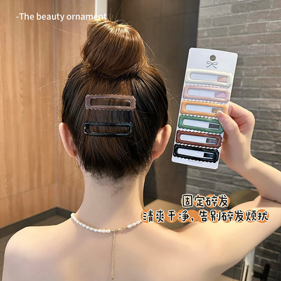 亮面方形波浪bb夹刘海发卡