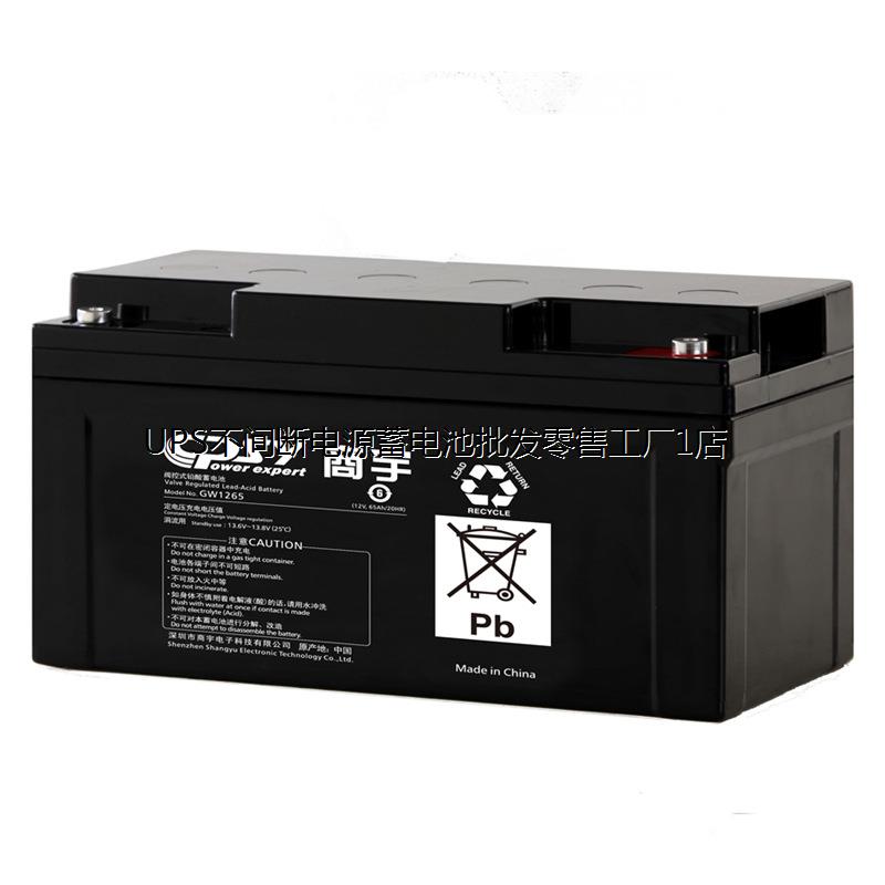 商宇蓄电池GW1265 12V65AH 应急照明 移动式照明 紧急电源