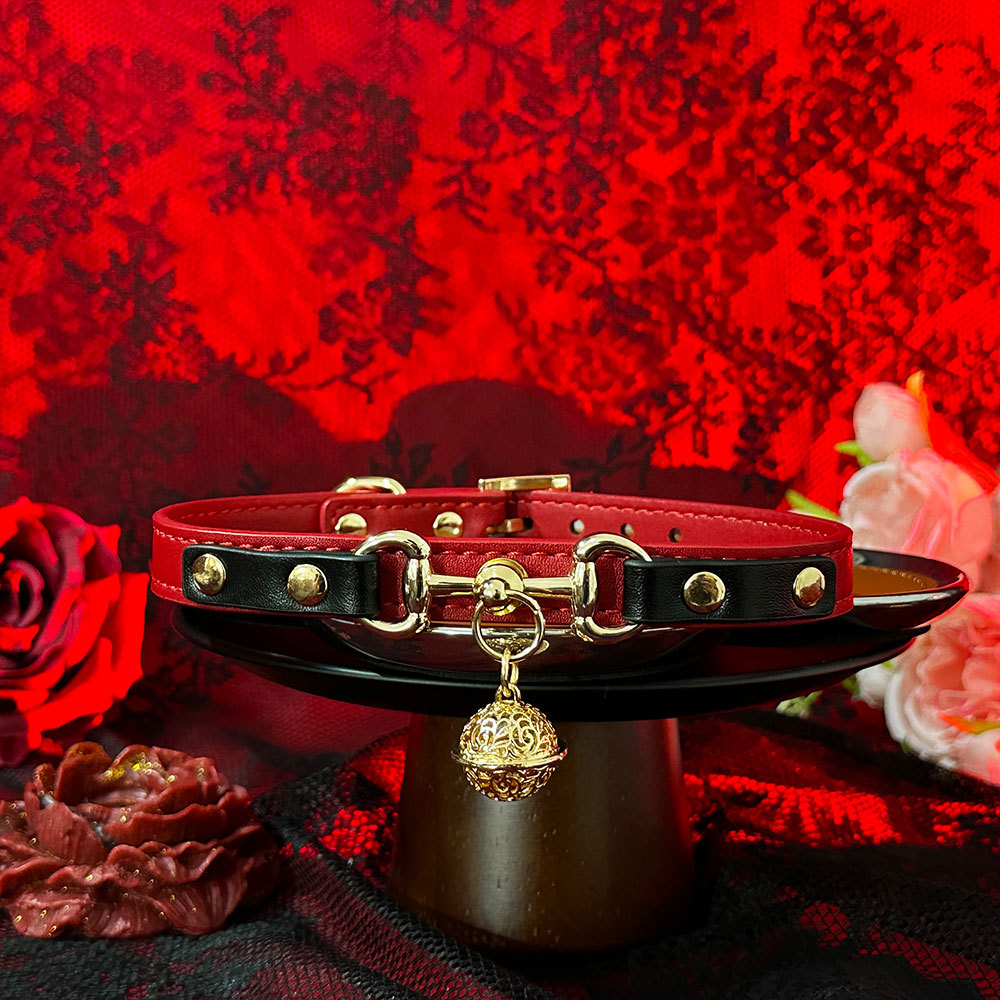 puppy铃铛项圈m女真皮颈带颈圈