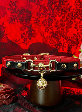 puppy铃铛项圈m女真皮颈带颈圈