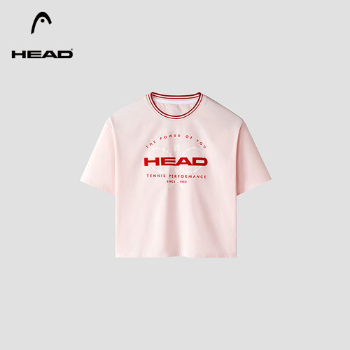 HEAD海德短款宽松网球运动短T女