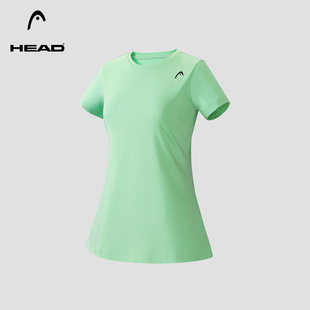新款 HEAD海德圆领上衣2024夏季 速干衣凉感透气网球运动短袖 T恤女