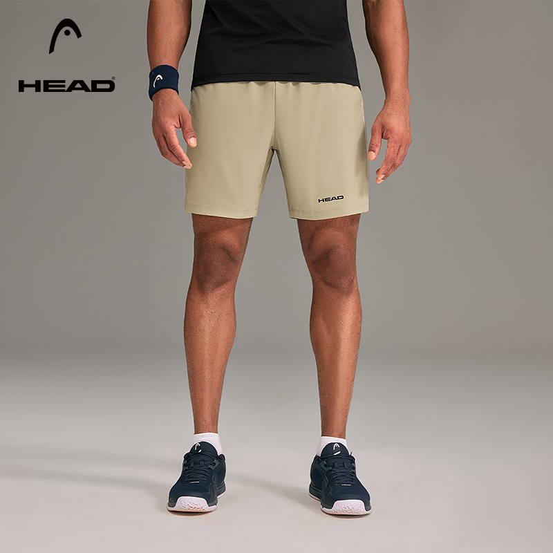 HEAD海德松紧腰梭织运动短裤夏季透气五分网球中裤男