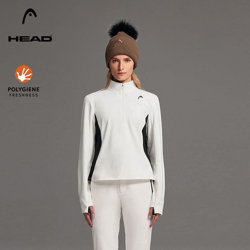 HEAD海德抗菌半开襟长袖T恤女
