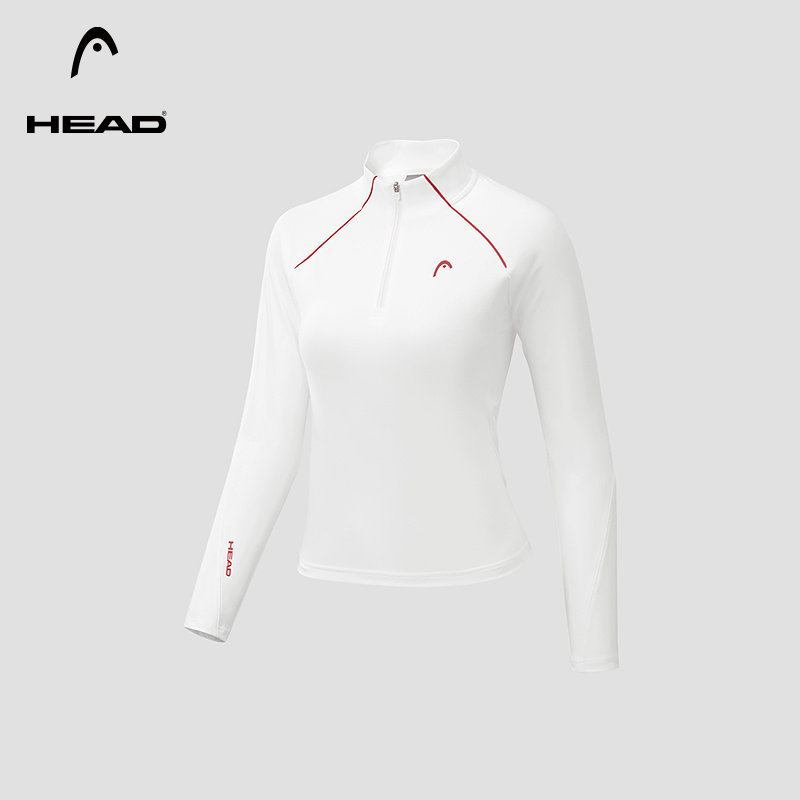 HEAD海德马年贺岁半开襟长袖T恤2026春季新款紧身网球运动上衣女,运动服/休闲服装,运动T恤,淘宝优惠券,粉丝福利购,淘宝优惠卷