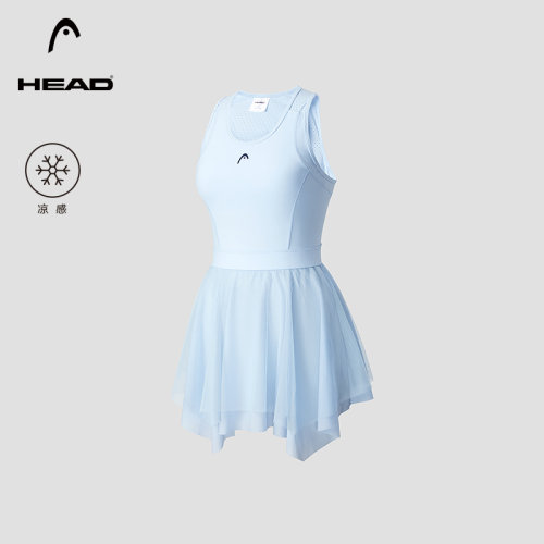 HEAD海德凉感不规则网纱连衣裙女
