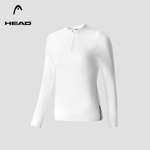 HEAD海德立领拉链半开襟针织衫女