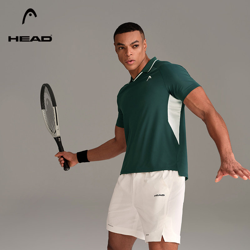 HEAD海德翻领短袖polo衫春季网球运动训练透气凉感t恤男,运动服/休闲服装,运动T恤,淘宝优惠券,粉丝福利购,淘宝优惠卷